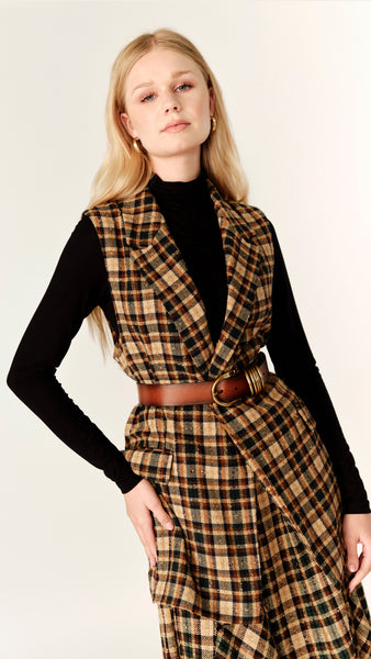 Plaid Blazer Vest