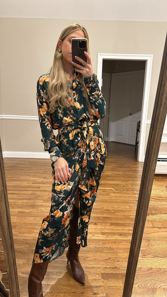 Draped Belted Dress-Print