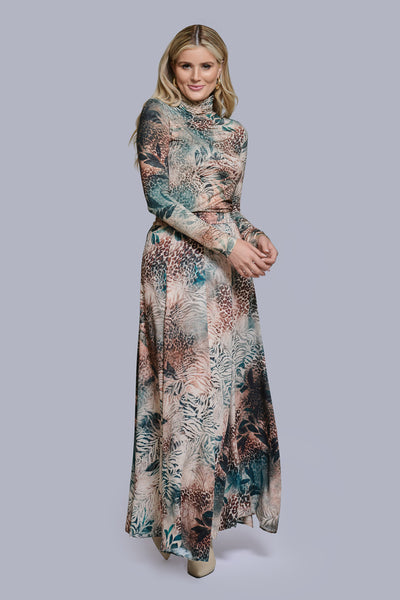 Printed Panel Maxi Skirt-AnimaFlora