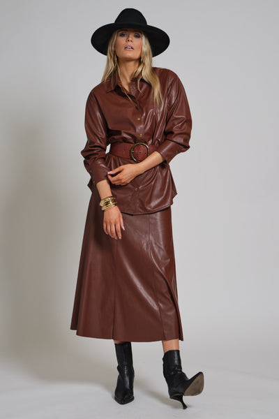 Leather Panel Skirt