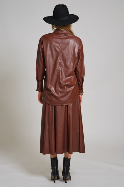 Leather Panel Skirt