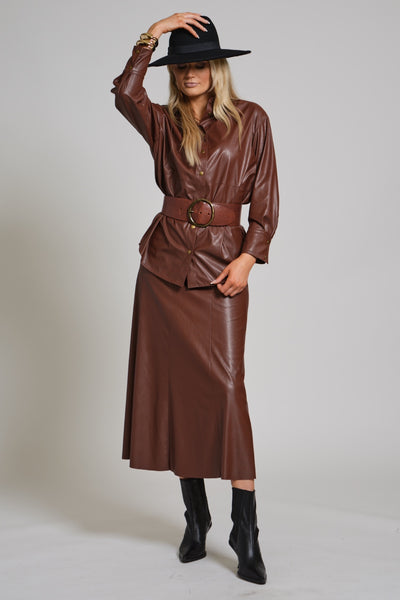 Leather Panel Skirt