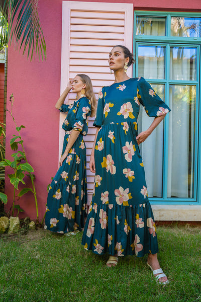 Prairie Maxi Dress-Slate Blue
