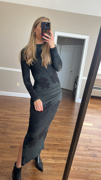 Bodycon Dress-Black Print
