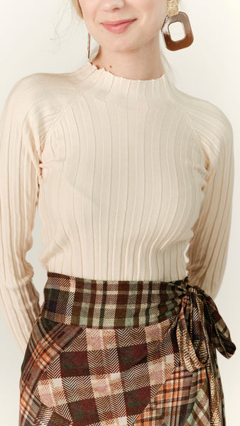 Ribbed Turtleneck - Ecru