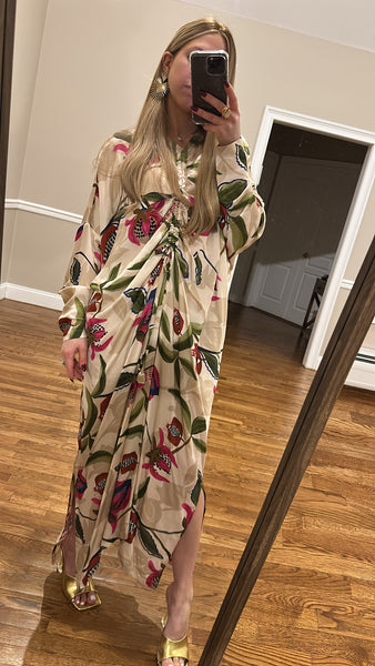 Drawstring Dress-Print