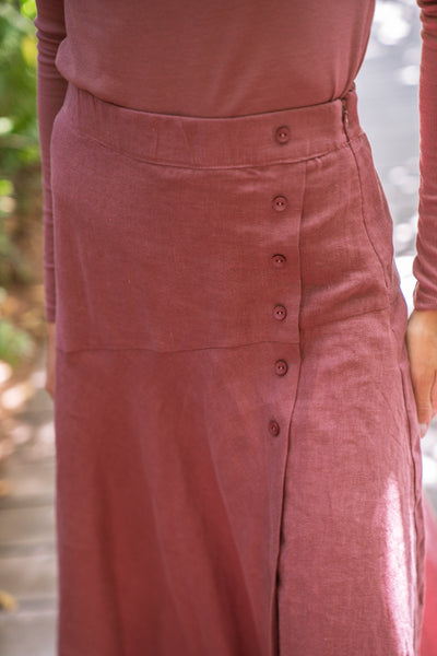 Linen Asymmetric Skirt