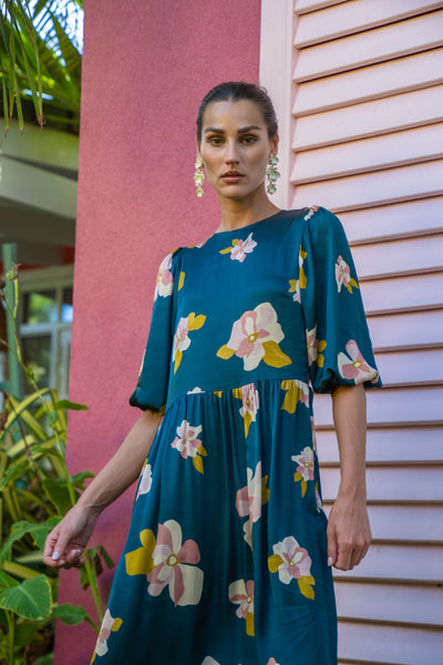 Prairie Maxi Dress-Slate Blue