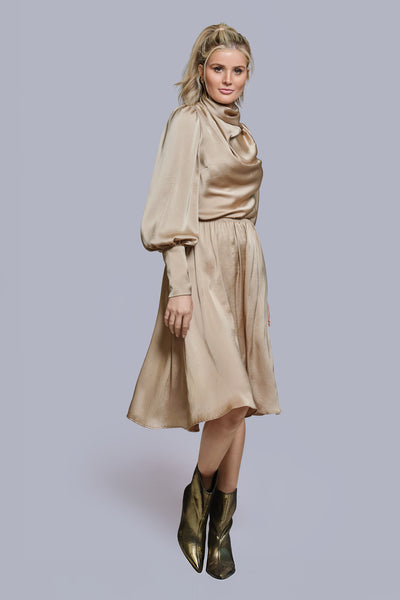 Silk Cowl Neck Blouse