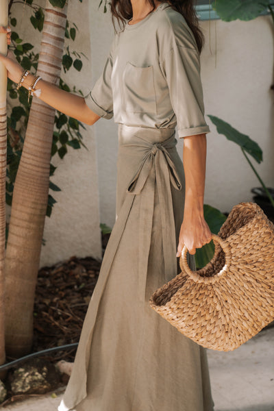 Linen Wrap Skirt