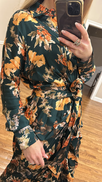 Draped Belted Dress-Print