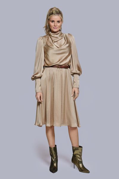 Silk Cowl Neck Blouse