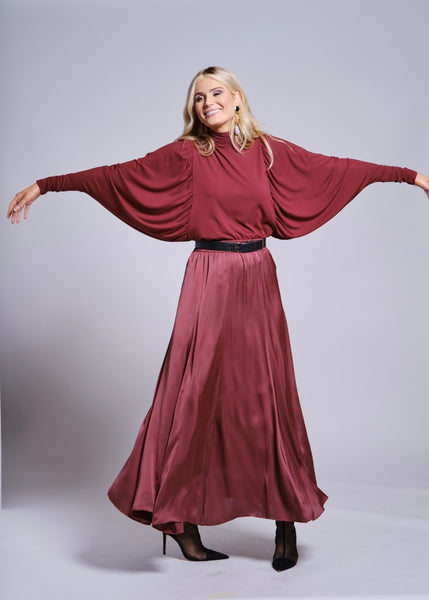 Panel Maxi Skirt-Solid