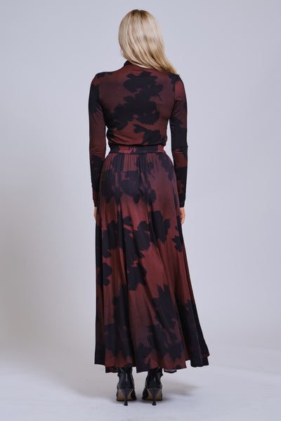 Printed Panel Maxi Skirt