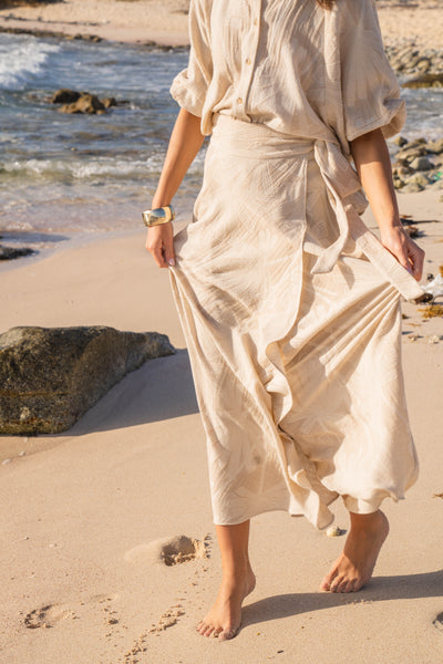 Wrap Skirt-Textured Cotton