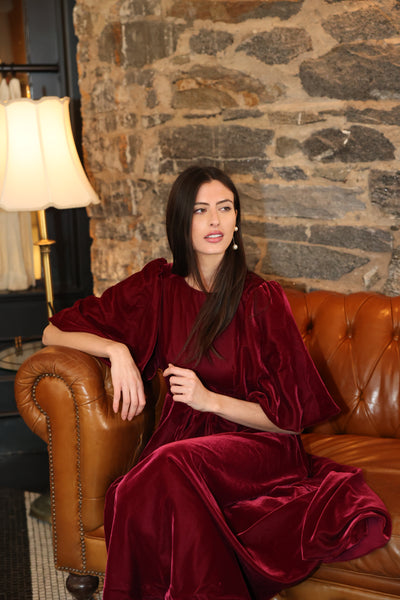 Asymetric velvet dress