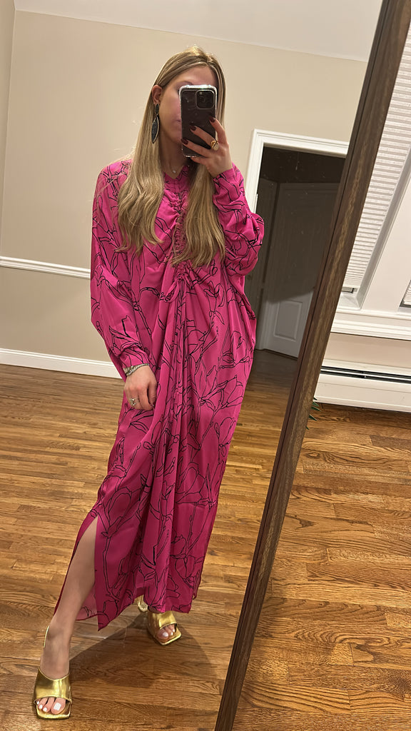 Drawstring Dress-Print