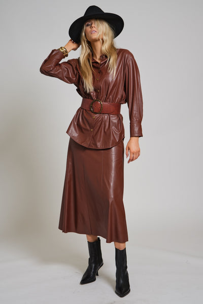 Leather Panel Skirt