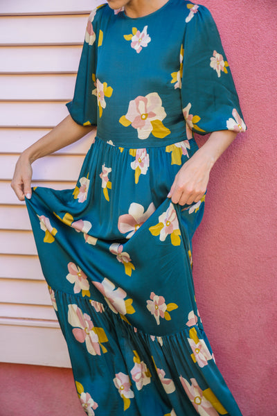 Prairie Maxi Dress-Slate Blue