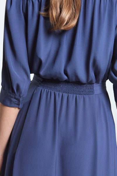 Smocked Belted Dress - Solid