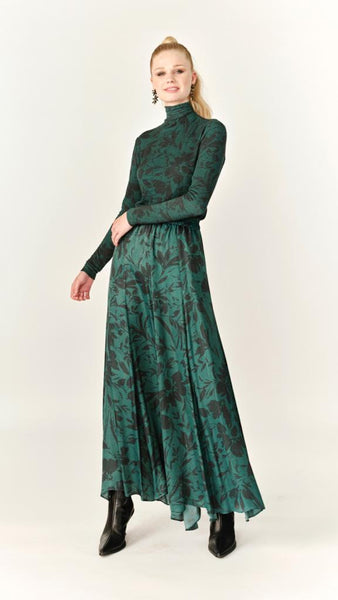 Panel Maxi Skirt - Green Floral