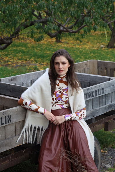 Printed Turtleneck - Bronze Floral