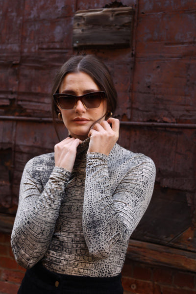 Printed Turtleneck - Snakeskin