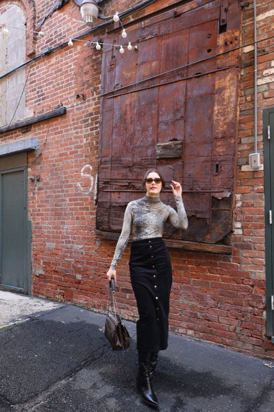 Printed Turtleneck - Snakeskin