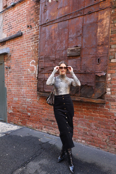 Printed Turtleneck - Snakeskin