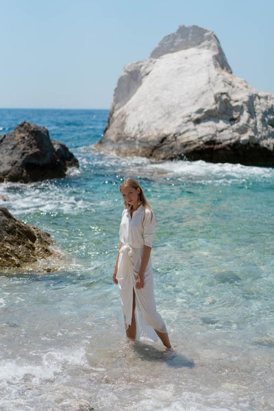 Draped Belted Dress-Jersey