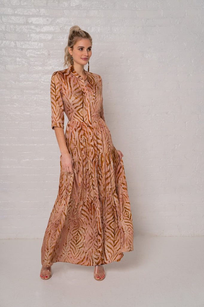 Tiered Maxi Dress - Zebra Print