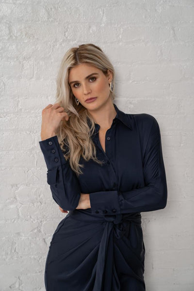 Draped Belted Dress