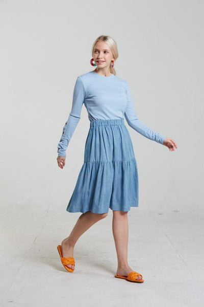 Tiered Skirt-Denim