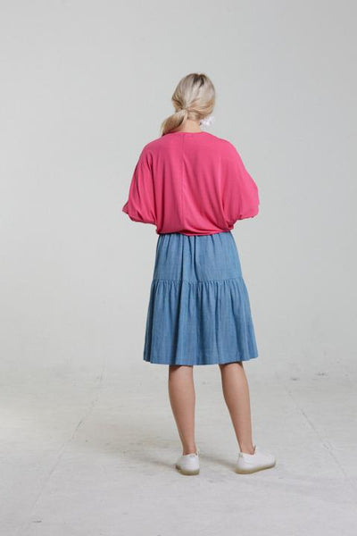 Tiered Skirt-Denim