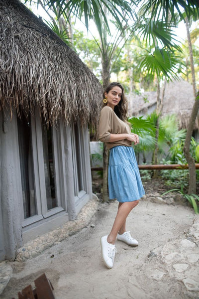 Tiered Skirt-Denim