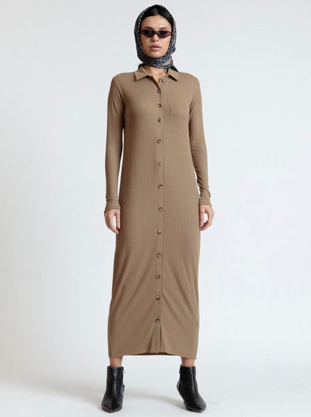 Ribbed Shirtdress