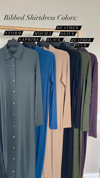 Ribbed Shirtdress