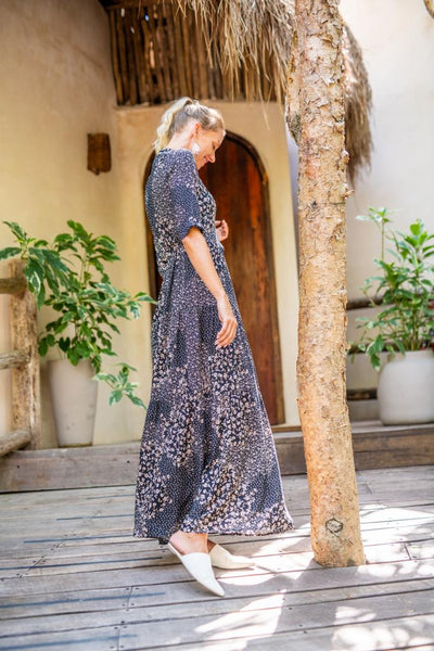 Tiered Maxi Dress-Multi floral print