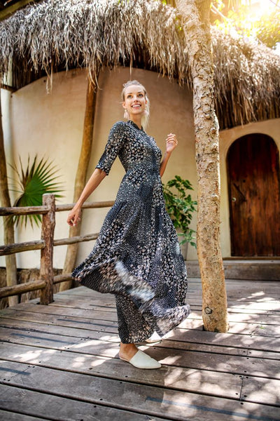 Tiered Maxi Dress-Multi floral print