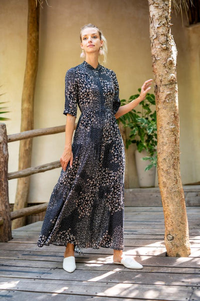 Tiered Maxi Dress-Multi floral print