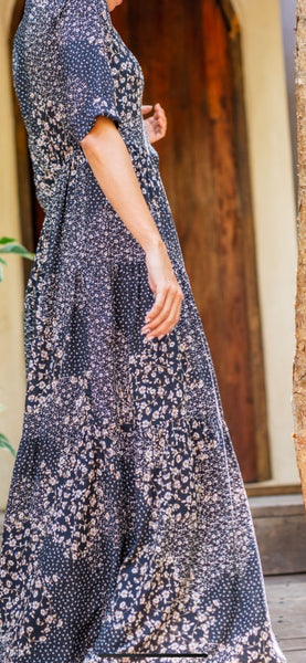 Tiered Maxi Dress-Multi floral print