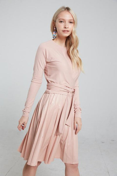 Pleated Leather Skirt