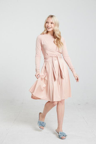 Pleated Leather Skirt
