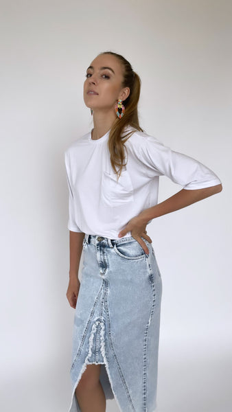 Jean Skirt-Runs Small