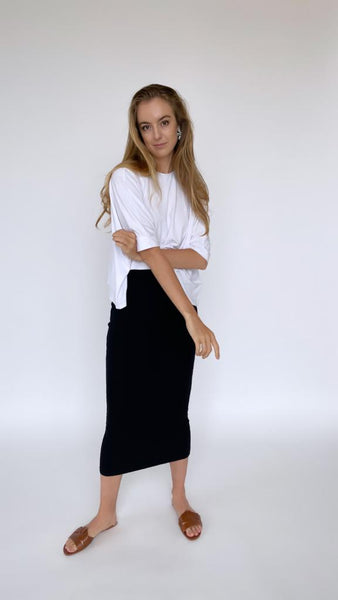 Ribbed Maxi Skirt