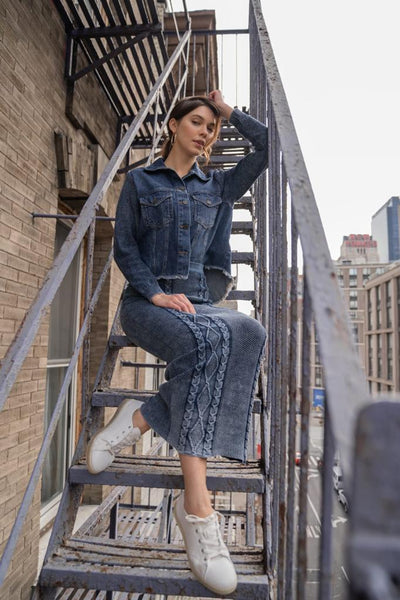 Denim Knit Skirt