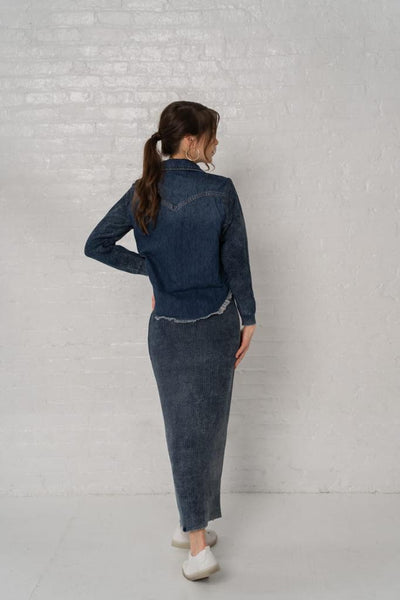 Denim Knit Skirt