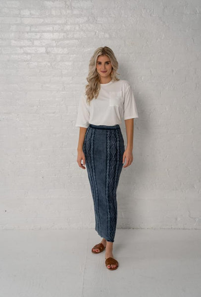 Denim Knit Skirt