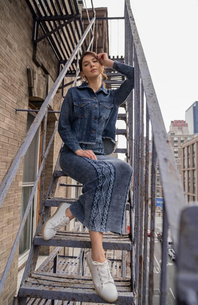 Denim Knit Skirt
