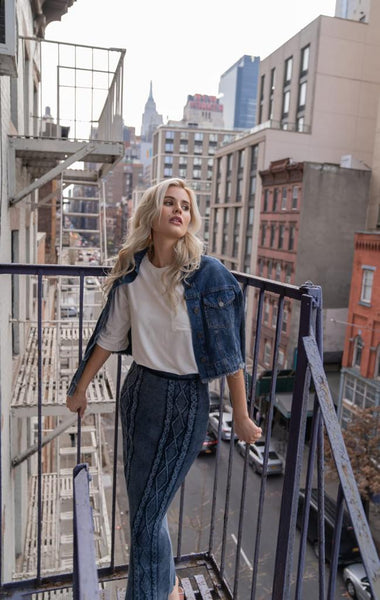 Denim Knit Skirt